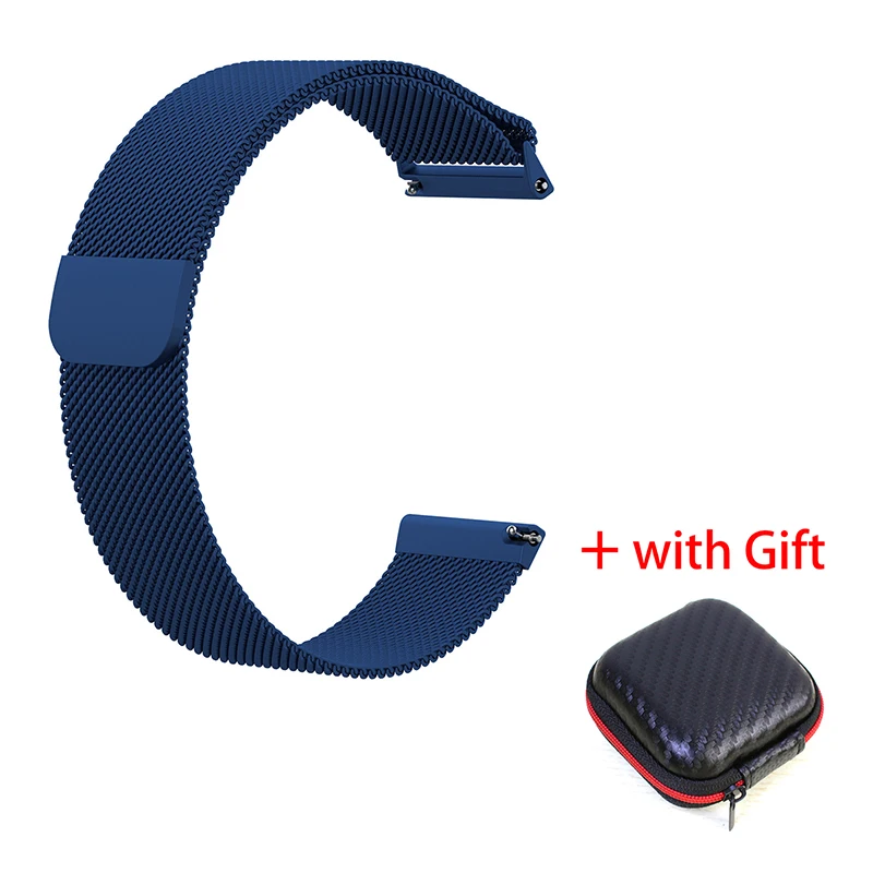 Blue strap 18mm T10 Смарт-часы Миланский ремешок наручные часы с трекером пульсометр кровяное давление спортивный шагомер для IP67 Водонепроницаемый SmartWatch 18 м 20 мм 22 мм Миланский ремешок для браслета - Цвет: Blue strap 18mm