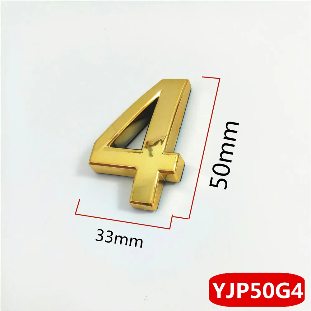 50 мм 0123456789A-Z ABS пластик золотой цвет современная дверь адрес табличка номер дом отель стикер с цифрами табличка знак - Цвет: 4