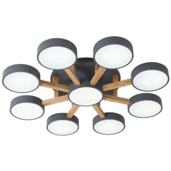 

Nordic Wood Ceiling Lights For Living Room Decor 220V Round Metal LED Ceiling Lamp Surface Mounted Lighting plafonnier