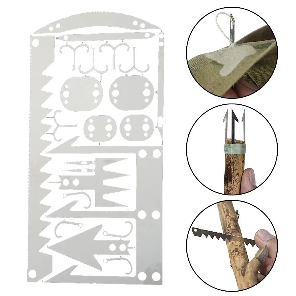 

12 in 1 Multifunctional Pocket Tools Outdoor Sports Camping Hiking SOS Survival Rescue Emergency Tools Multifunction Card Tool