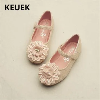 

New Children Dance Shoes Princess Fashion Leather Shoes Girls Toddler Flats Breathable Kids Moccasins Studnt Shoes 03