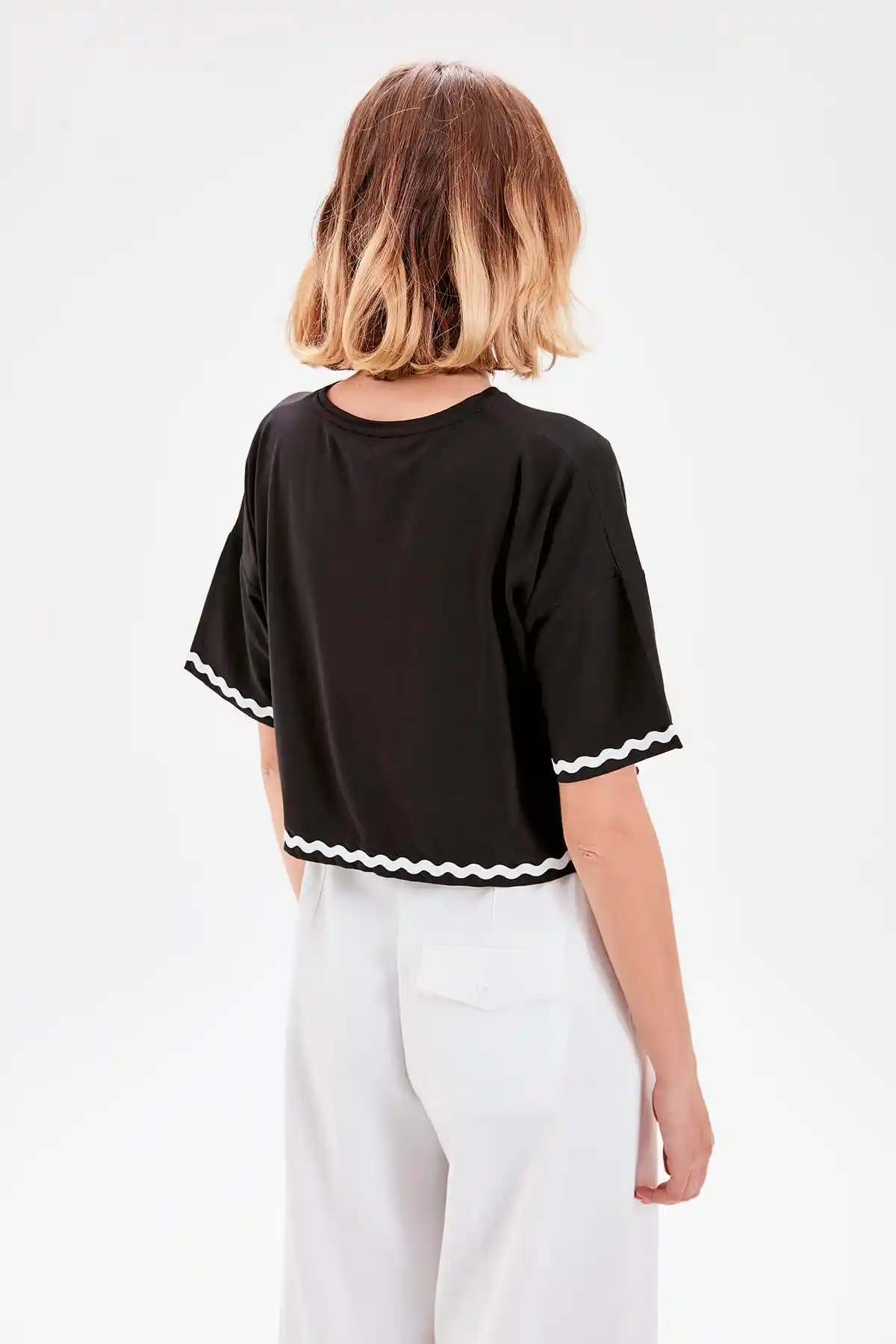 trendyol black stripe knitted t shirt twoaw20ts0127