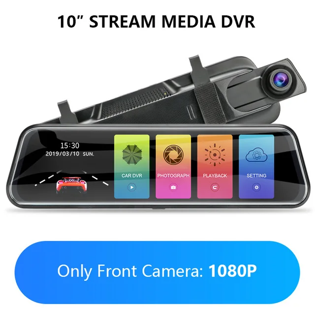 MHM 1" Автомобильный видеорегистратор с сенсорным экраном HD 1080P поток заднего вида Автомобильная камера циклическая запись двойной объектив Обнаружение движения 720P камера заднего вида - Название цвета: NO Rear camera