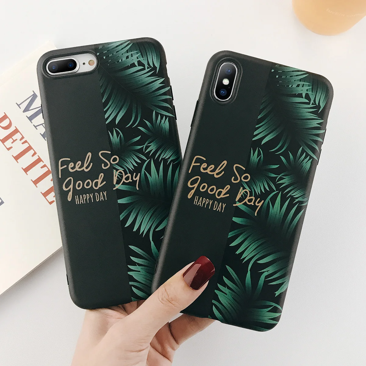 

Assorted colors Green Banana Leaf Phone Case For iPhone XS Max XR Silicone Case For iPhone X 7 6 6S 8 Plus Matte Soft Cover