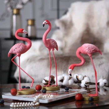 

Nordic Style Gift Animal Flamingo Ornaments Resin Craft Home Furnishing For Decoration Office Desktop Figurines Accessories
