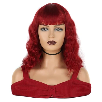 

Short Wave Wigs For Women Synthetic Shoulder Length Wig Natural Ombre Bob Pastel Wavy Wigs for Cosplay Party Daily