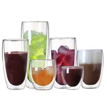 Прозрачная стеклянная чашка термостойкая с двойными стенками Стеклянная кофейная/чайная чашка и кружки дорожные двойные кофейные чашки для напитков стеклянная чашка es