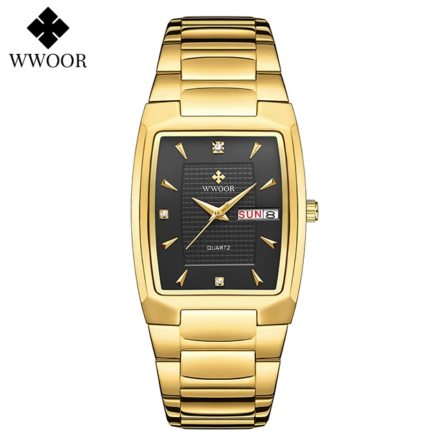 Men's Wristwatch 2022 WWOOR Brand Luxury Quartz Watch Waterproof Business Male Date Clock Casual Fashion Black Relogio Masculino 