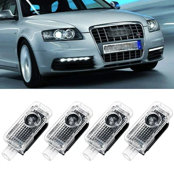 

For Q3 Q5 Q7 TT A3 A4 A5 A6 A8 R8 80 90 100 LED Car Door Light for Quattro Sline S-Line 4 Rings Logo Emblem Projector Ghost Lamp