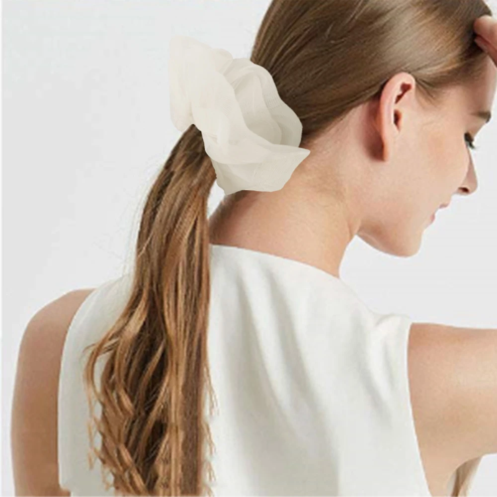 

Organza Soft Hair Scrunchie Sweet Chiffon Hair Ties Elastic Ponytail Hair Rope Adult Fashion Accessories