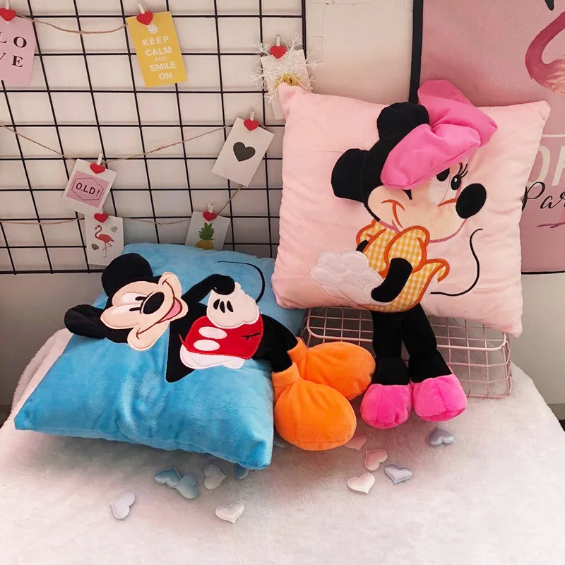 1 шт. 35 см 3D Микки Маус и Минни Маус плюшевые подушки Kawaii Микки и Минни мягкие Cusion подарки для детей