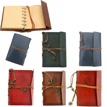 

Pirate Anchor PU Cover Loose-Leaf String Bound Blank Notebook Notepad Travel Journal Diary Jotter Notebooks