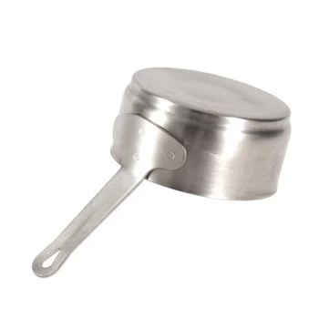 

1pc Mini Heating Pot Stainless Steel Soup Pot Milk Butter Sauce Pan with Handle (Size L)