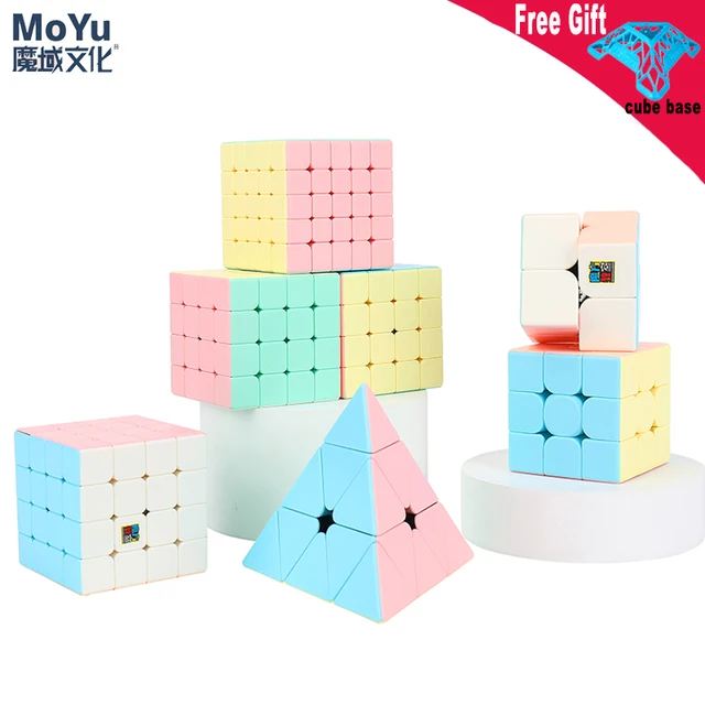 Newest Macarons Series Magic Cube 2x2 3x3 4x4 5x5 Pyraminxed Stickerless 3x3x3 Speed Cube Cartoon color Puzzle Toy for Kinds 1