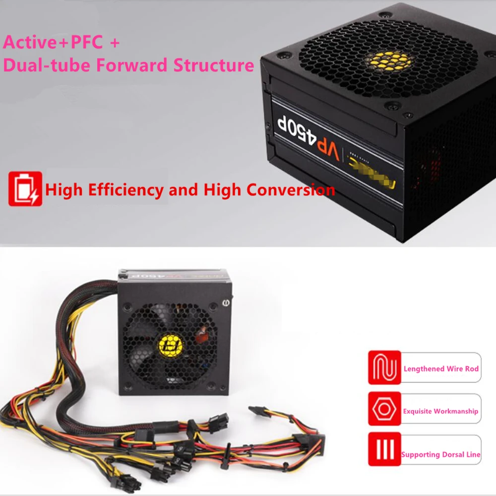 Блок питания для Antec ATX немодульная поддержка 2060 видеокарты бесшумный блок питания 450 Вт/350 Вт блок питания VP450P VP350P