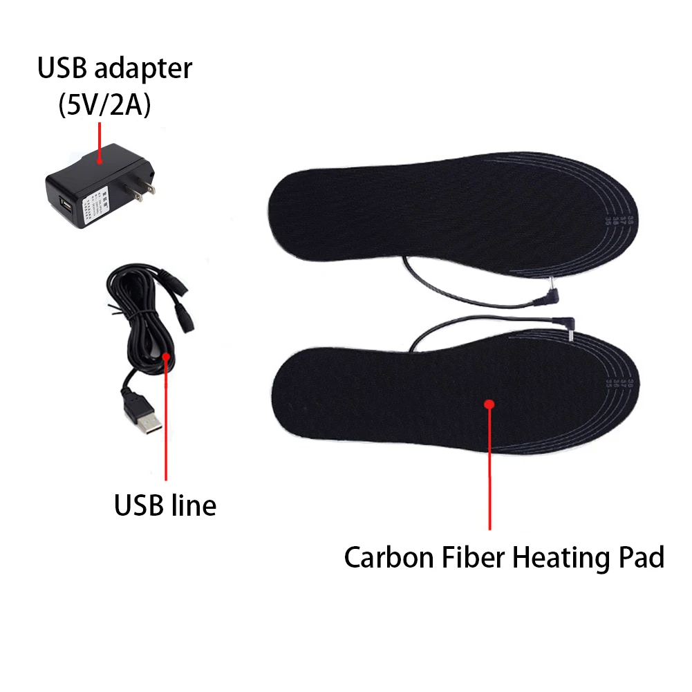 Грязеотталкивающие моющиеся стельки с электрическим подогревом для мужчин и женщин удобные туфли Pad Черный углеродного волокна ног теплее