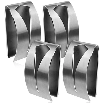 

4 Pieces Self Adhesive Towel Hook Holder Grabber, Stainless Steel Kitchen Dish Towel Hook Wall Mount Non-Drilling