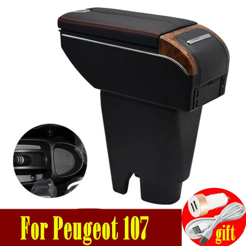 Для Citroen C1 Peugeot 107 Toyota Aygo BJ BYD F0 подлокотник коробка двойные двери открыть 7USB центр