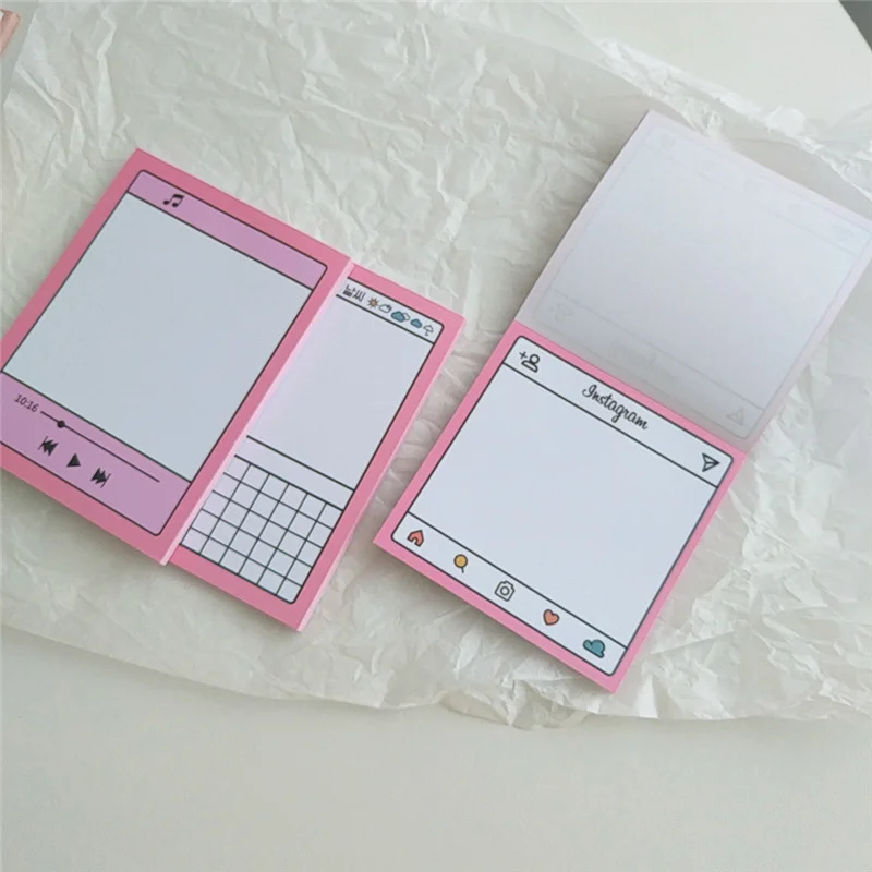 50 Sheets Korean Pink Dialog Box Memo Pad Simple Journal Decoration Base Material Paper Planner School Supplies Stationery