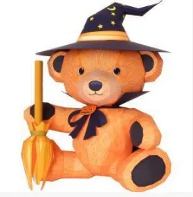 

Halloween teddy bear 3D paper model DIY handmade parent-child DIY kindergarten handmade origami homework