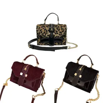 

Fashion Women Leather Leopard Print Handbag Shoulder Bag Lady Casual Crossbody Bag Female Small Messenger Satchel Shopping Tote