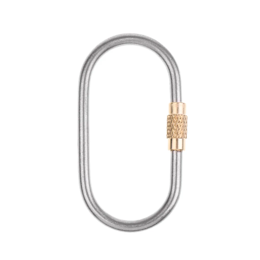 

Mini Titanium Alloy Carabiner O Shape Locking Keychain Key Ring Tool Climbing Accessories