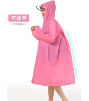 

Women's Raincoat Poncho Zippered Hooded Waterproof Rain Jacket
