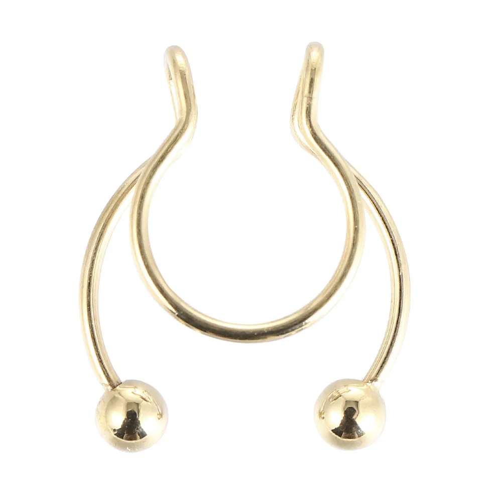 Fake Nose Ring Hoop Nose Septum Rings Stainless Steel Magnet Nose Punk Fake Piercing Body Jewelry Hip Hop Rock Ear clip Jewelry