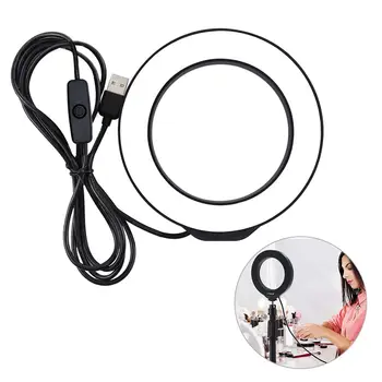 

USB White Light LED Ring Vlogging Photography Video Lights Black Selfie Ring 4.7 Inch Light Flash Led Camera Phone Photography