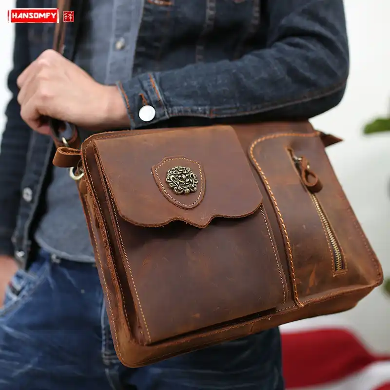 postman leather bag