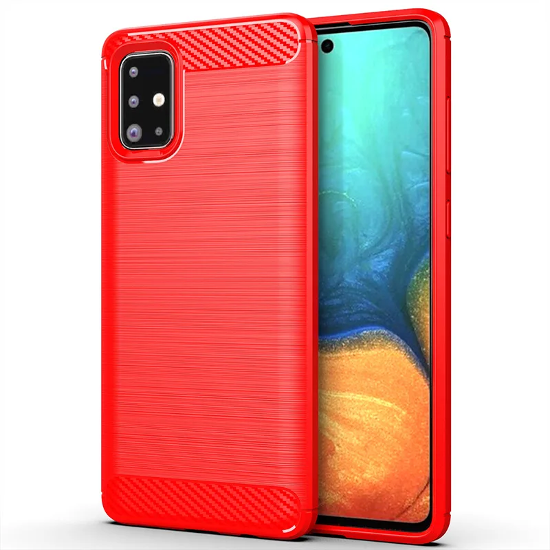 Для samsung Galaxy A71 чехол из мягкого углеродного волокна чехол для телефона для samsung Galaxy A71 противоударный полный защитный силиконовый бампер