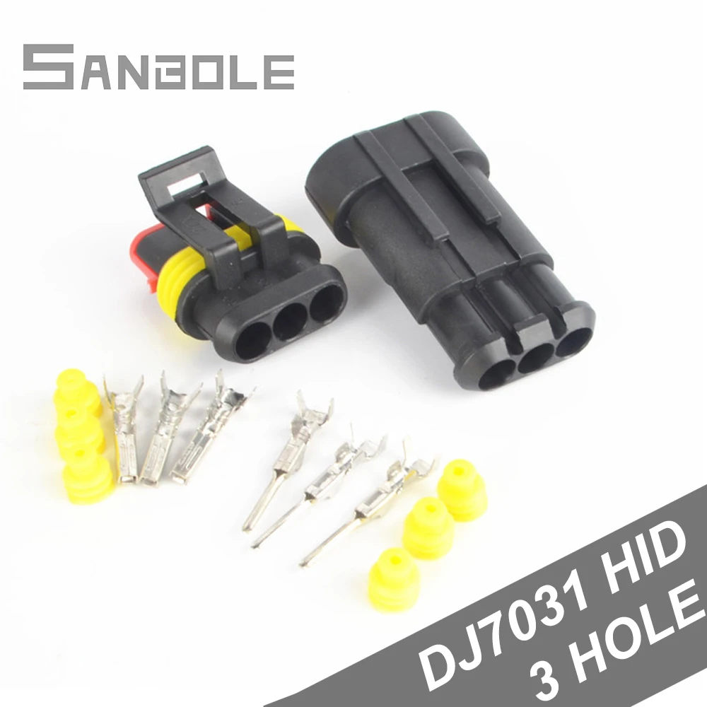 

Nylon DJ7031 Waterproof Connector For Vehicle Automotive Connector 1.5 Terminal 3 Hole Rectangle 3P High Frequency (10PCS)