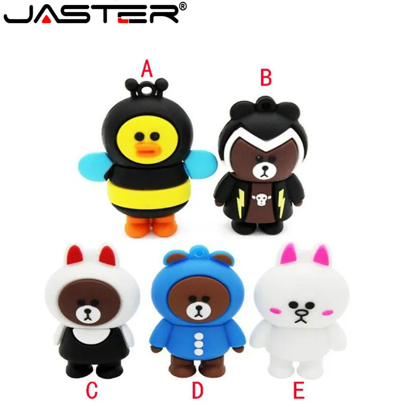 JASTER Bear usb флеш-накопитель 4 ГБ 8 ГБ 16 ГБ 32 ГБ милый Фартук Медведь Модель u Диск флеш-накопитель USB 2,0 флеш-накопитель