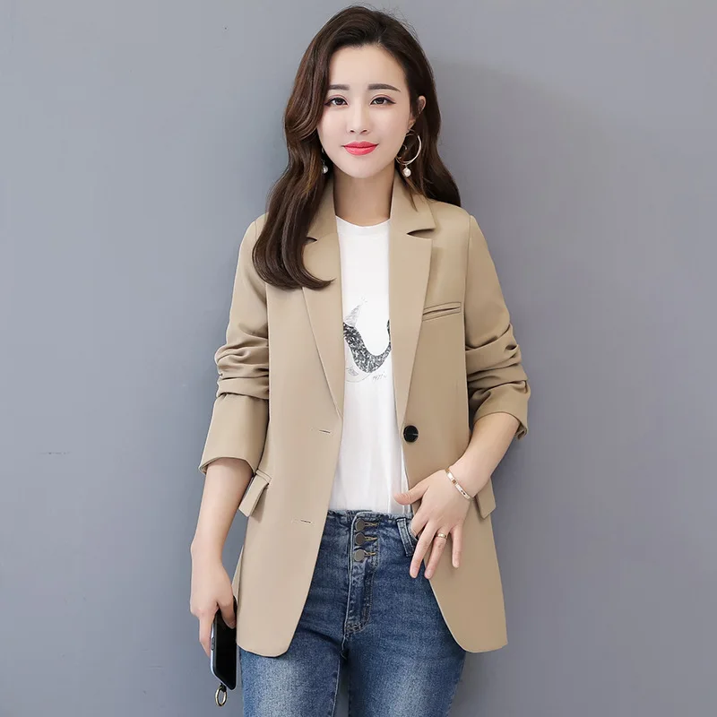 

2019 Spring New Style Korean-style Elegant Commuting Coat Fashion Slim Fit Solid Color Versatile Small Suit a Versatile