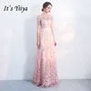 It's Yiiya Evening Dress Elegant Embroidery Evening Dresses O-neck Plus Size Formal Gowns Long Half Sleeve robe de soiree LF176 ► Photo 1/5