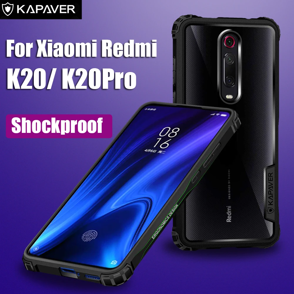 Capaver Прозрачный чехол для телефона для Xiao mi Red mi note 8 K20/K20 Pro чехол Гибридный ТПУ противоударный бампер Капа mi MAX3 PocoPhone F1
