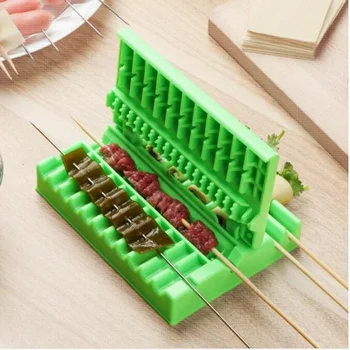 

Multi Skewers Kebab Slice Maker Barbecue Stringer Box Machine Beef Pork Meat Vegetables String Grill Outdoor BBQ Kitchen Gadget
