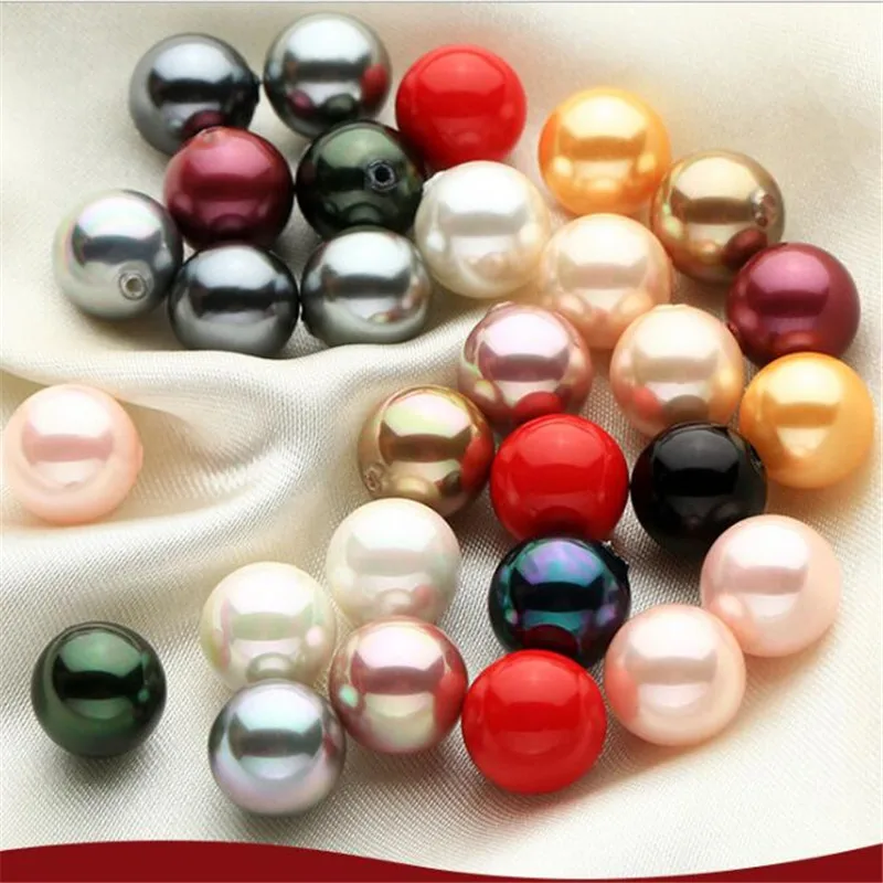 Vibrant Shell Pearl Beads - Red and Pink Round Collection for Jewelry Crafting (4-12mm, 15 Strand)
