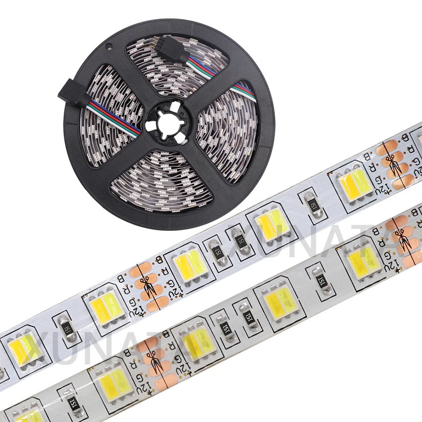 CCT Светодиодная лента DC12V 5050 водонепроницаемая гибкая 300LED двойная цветовая