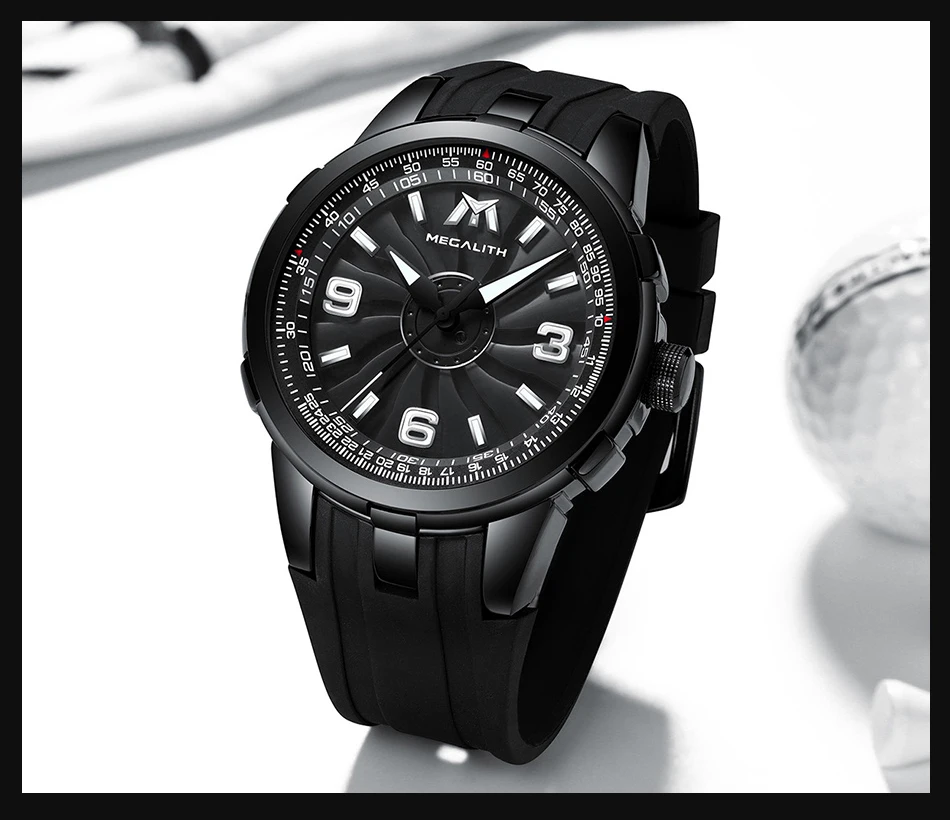 MEGALITH, спортивные военные часы, мужские водонепроницаемые часы с вращающимся циферблатом, мужские креативные часы с силиконовым ремешком, мужские часы