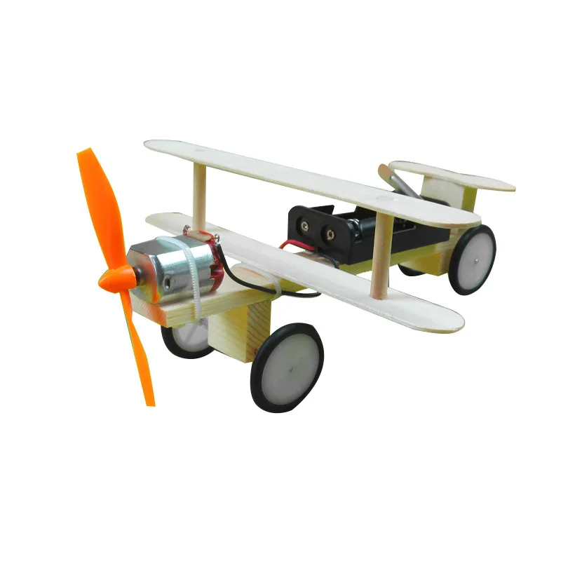 2020 New Electric Taxiing Aircraft Toy Set DIY Educational Robot Wooden Aircraft Parent-child Interactive Game Boy Gift