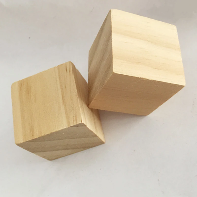 1-2.5cm 10~50x Wooden Cubes Square Wood Blocks For Puzzle Making Craft Decor T1