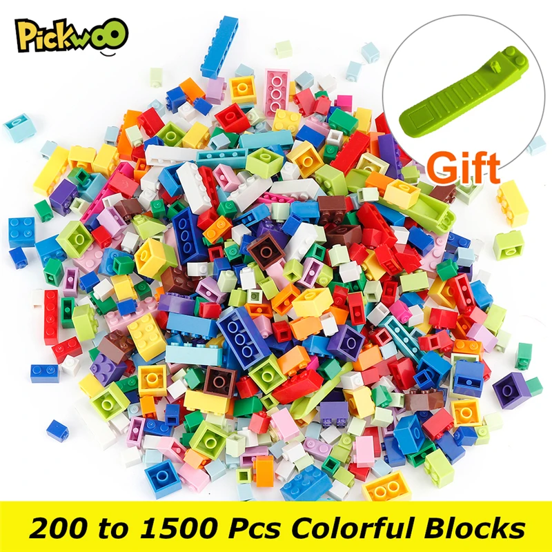 Pickwoo 200 до 1000 шт. Классический бренд строительные блоки город DIY Творческий кирпич основная Модель Фигурки