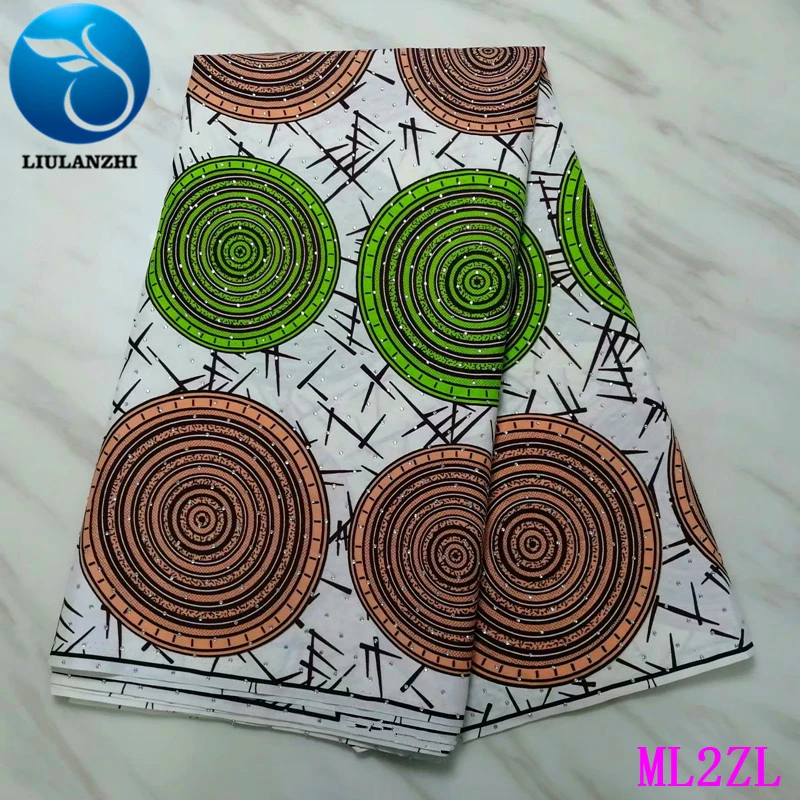 ML2ZL46 Воск liulanzhi африканские ткани настоящий воск Анкара ткань с камнями 6 ярдов хлопок воск ткань ML2ZL34-ML2ZL64 - Цвет: ML2ZL46