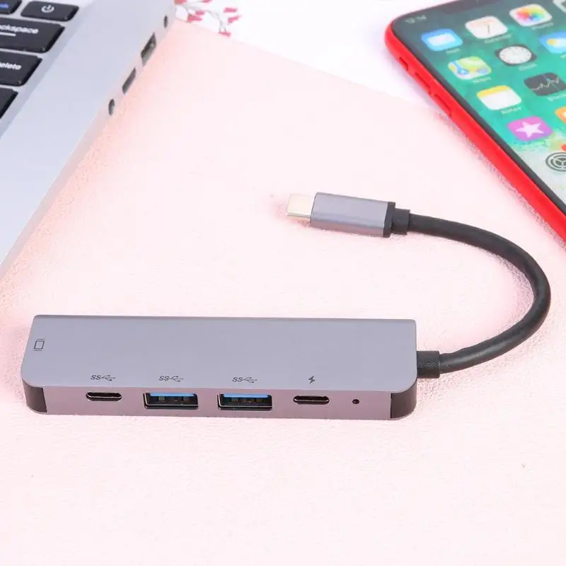 5 в 1 Многофункциональный TYPE-C концентратор USB-C до 4K HDMI USB адаптер Многофункциональная док-станция для ноутбука