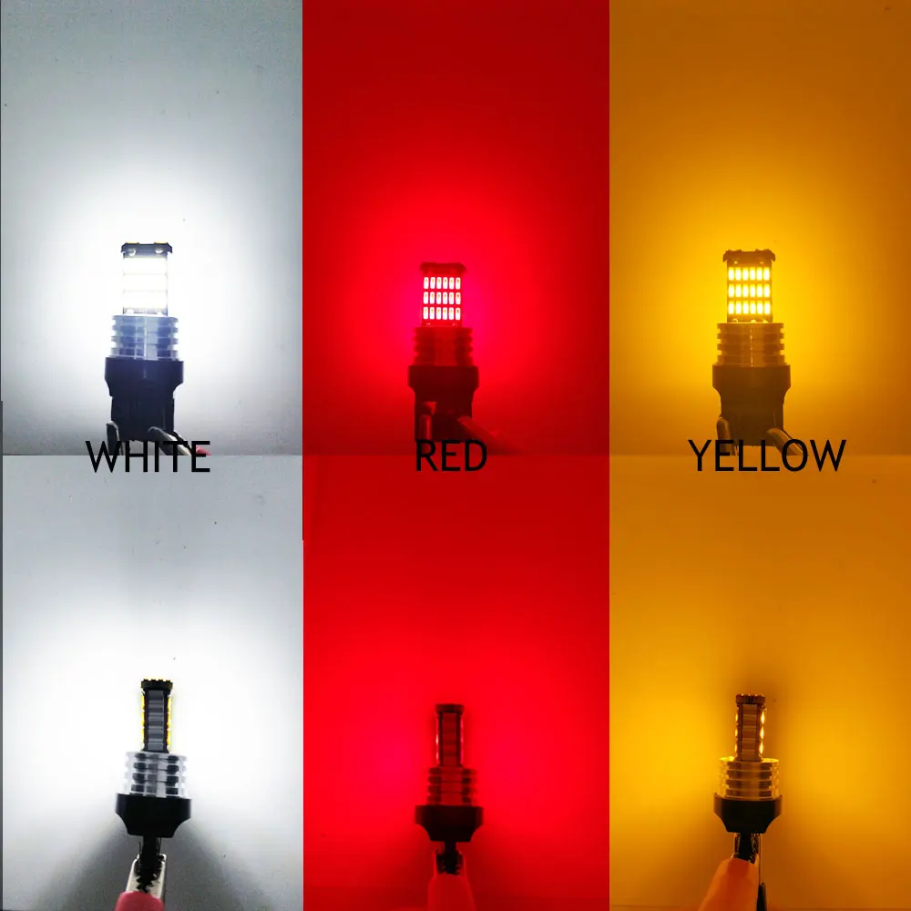 T20 W21W WY21W W21/5 W светодиодный 7440 7443 Светодиодная лампа для авто огни Автомобильная Поворотная сигнальная лампа резервный обратный свет белый желтый красный 12 В