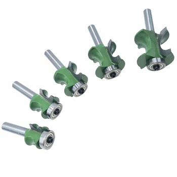

5PCS 8Mm Shank Bullnose Half Round Bit Endmill Router Bits Wood 2 Flute Bearing Woodworking Tool Milling Cutter