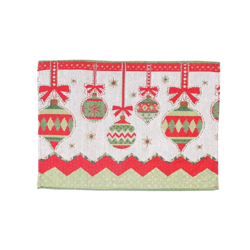 placemat C Рождественский Европейский жаккардовый Настольный дорожка новогодний Флаг украшения обеденный стол пылезащитный чехол для рождественские вечерние банкетные украшения - Цвет: placemat C