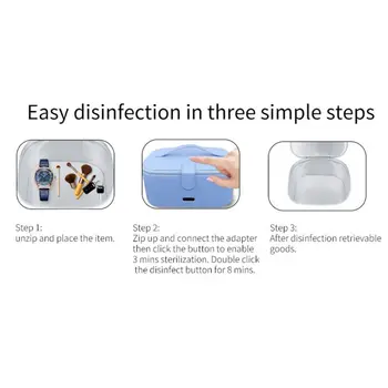 

LED UVC Sterilizer Bag USB Disinfection Sterilization Organizer for Mask Towel New 2020