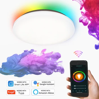 

Smart Lamp Wifi Ceiling Led Lights Modern 36W 220V Dimmable Overhead Light for Living Room Kitchen Kids Bedroom Light Ceiling